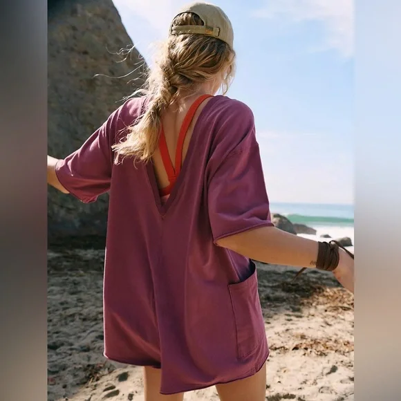 Free People Hot Shot Tee Romper in Clove - Picture 2 of 5